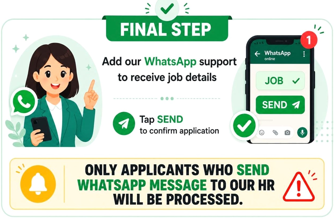 3 easy steps - fill up the form, send WhatsApp, receive details